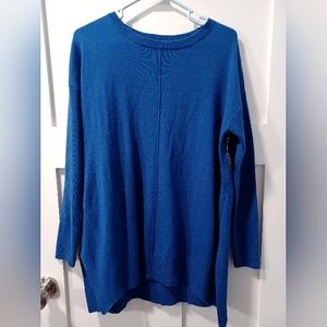 NWT - ANA Petite Women's Royal Blue Tunic Sweater, Size Large Petite